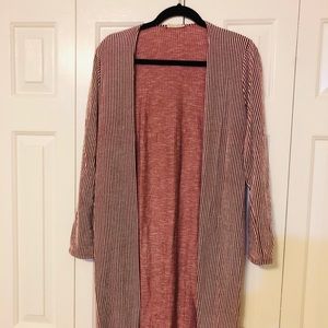 Cardigan striped red and white